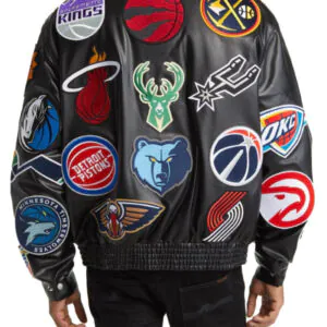 NBA Collage Faux Leather Jacket