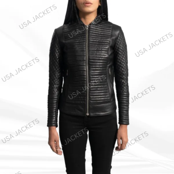 Cityscape Black Leather Biker Jacket