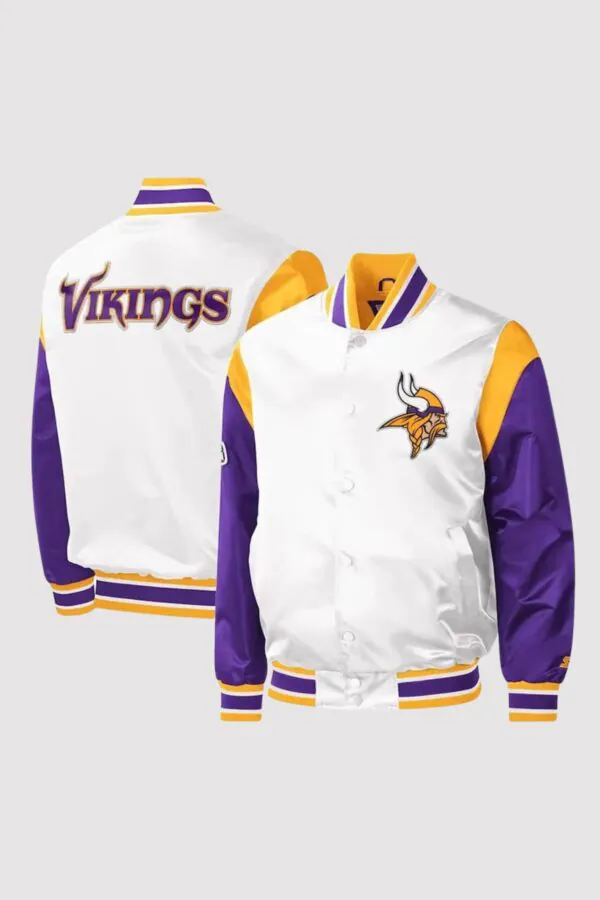 Minnesota Vikings Throwback Satin Varsity Jacket