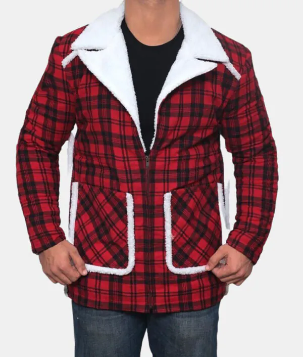 Deadpool Ryan Reynolds Wade Wilson Red Shearling Jacket