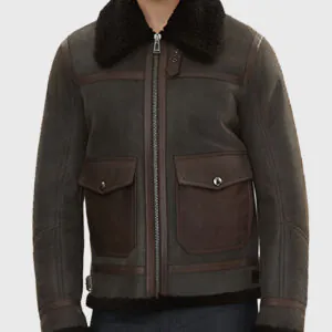 Alberto Men’s Brown G-1 Bomber Leather Jacket