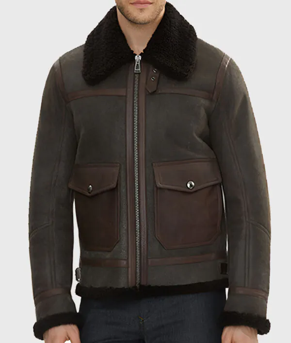 Alberto Men’s Brown G-1 Bomber Leather Jacket