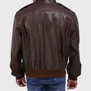 Roco Men’s Brown A-2 Bomber Leather Jacket