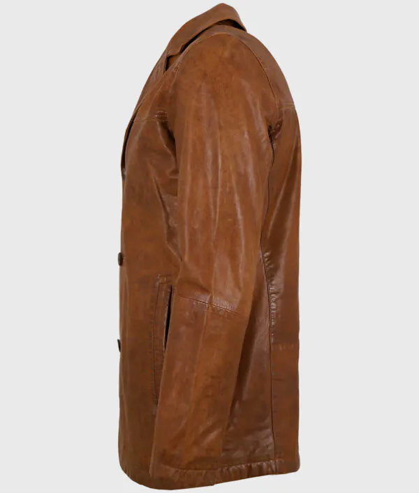 Major Men’s Vintage Brown Leather Coat