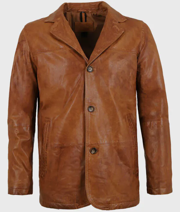 Major Men’s Vintage Brown Leather Coat