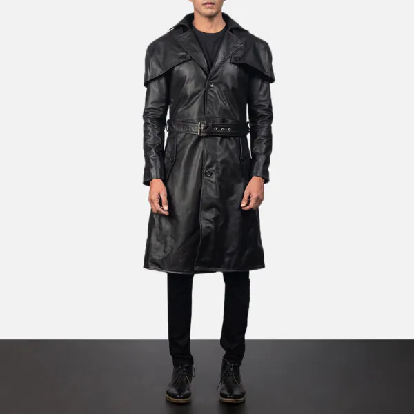 Deux Black Leather Duster - Image 3