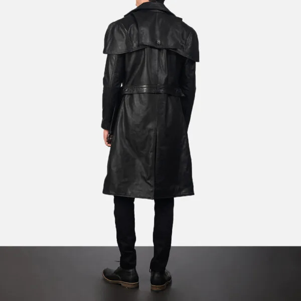 Deux Black Leather Duster - Image 2