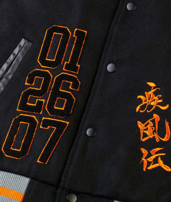 Naruto Hidden Leaf Black Varsity Jacket