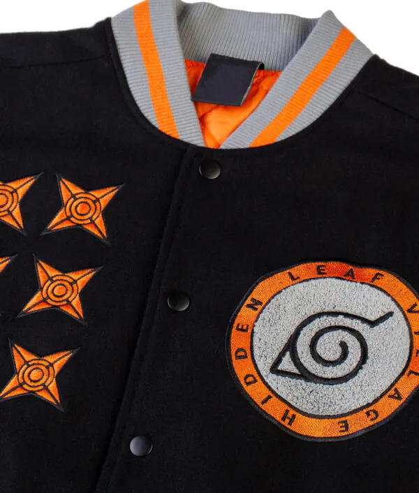 Naruto Hidden Leaf Black Varsity Jacket - Image 3