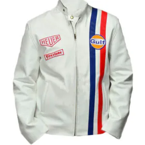 Steve McQueen Le Mans Gulf Racing White Jacket