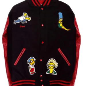 The Simpsons Varsity Wool Leather Jacket