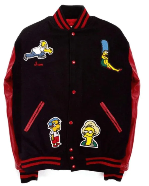 The Simpsons Varsity Wool Leather Jacket