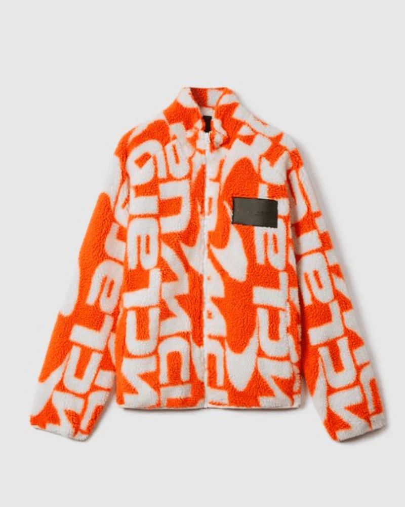 Ulster McLaren F1 Zip-Through Papaya And White Fleece Jacket