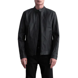 Zen Matte Black Leather Biker Jacket