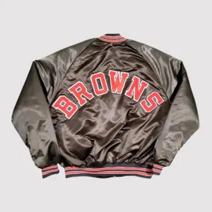 Cleveland Browns 80s Bomber Satin Jacket