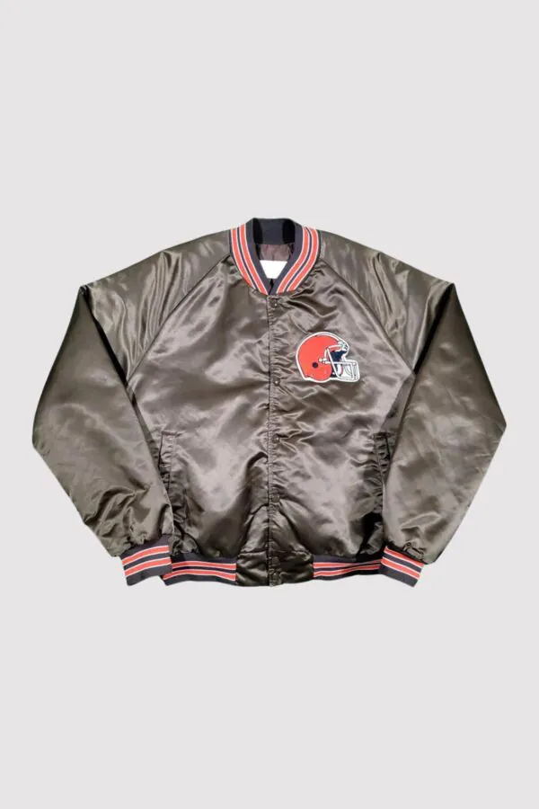 Cleveland Browns 80s Bomber Satin Jacket