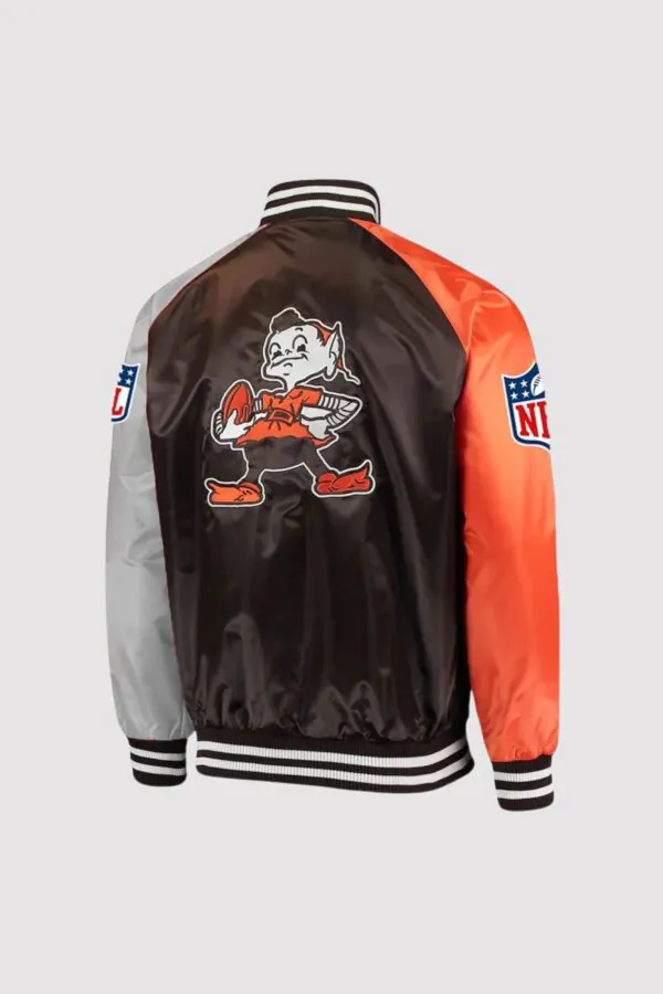 Cleveland Browns Lead Off Satin Varsity Jacket