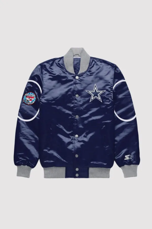 Dallas Cowboys Snap-Front Blue Bomber Jacket