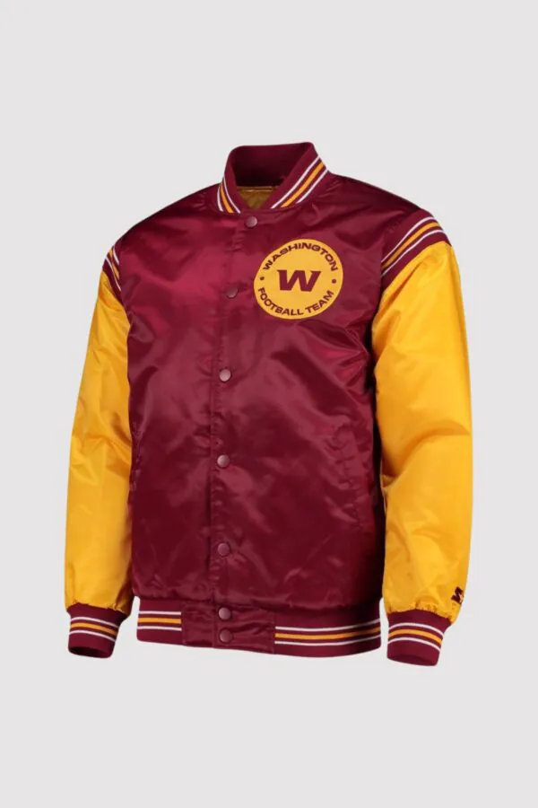 Enforcer Washington Commanders Satin Varsity Jacket