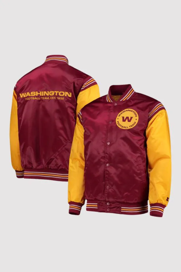 Enforcer Washington Commanders Satin Varsity Jacket