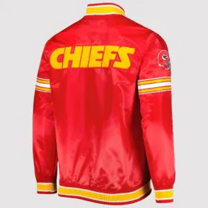 Kansas City Chiefs Starter Midfield Red Satin Varsity Jacket