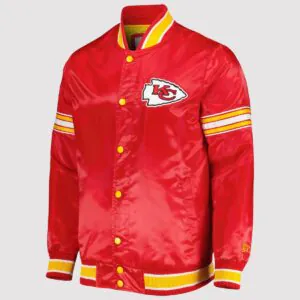 Kansas City Chiefs Starter Midfield Red Satin Varsity Jacket