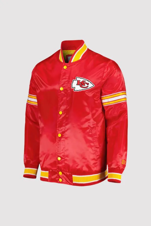 Kansas City Chiefs Starter Midfield Red Satin Varsity Jacket