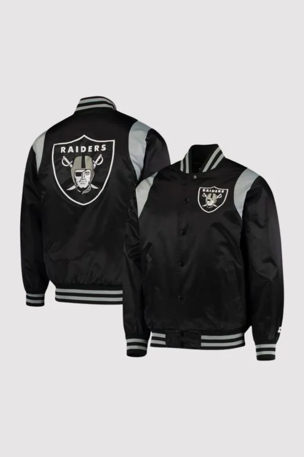 Las Vegas Raiders Prime Time Satin Varsity Jacket