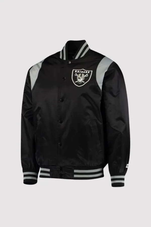 Las Vegas Raiders Prime Time Satin Varsity Jacket