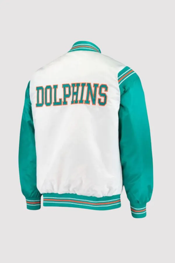 Miami Dolphins Green and White Starter Varsity Jacket - Image 2