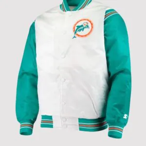 Miami Dolphins Green and White Starter Varsity Jacket