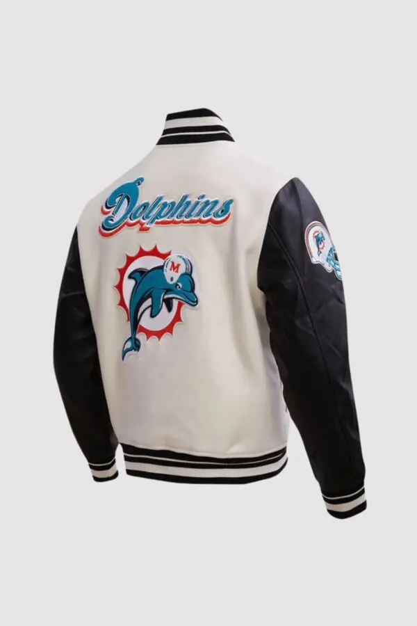 Miami Dolphins Pro Standard Classic Wool and Leather Varsity Jacket - Image 2