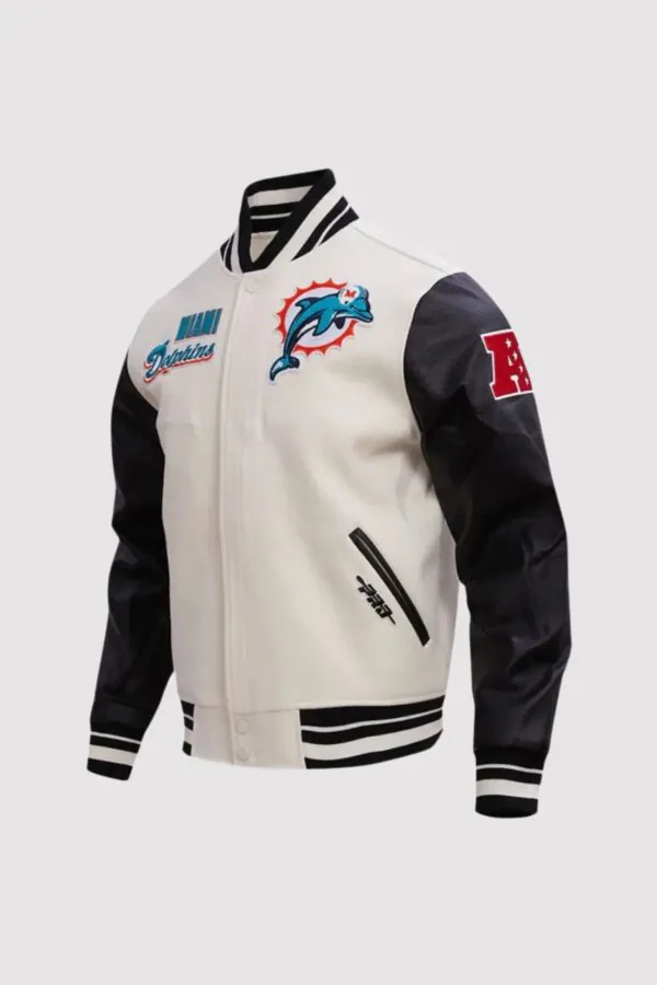 Miami Dolphins Pro Standard Classic Wool and Leather Varsity Jacket