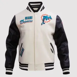 Miami Dolphins Pro Standard Classic Wool and Leather Varsity Jacket