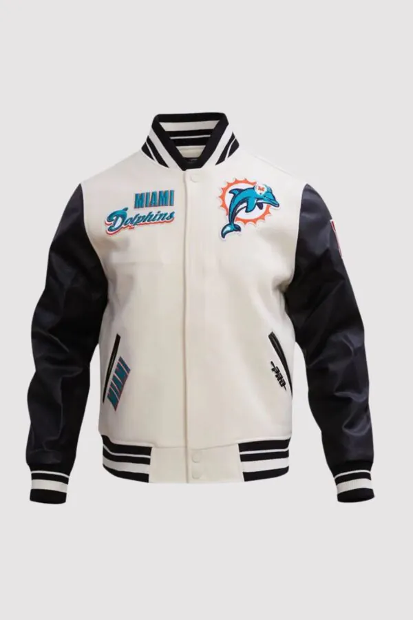 Miami Dolphins Pro Standard Classic Wool and Leather Varsity Jacket