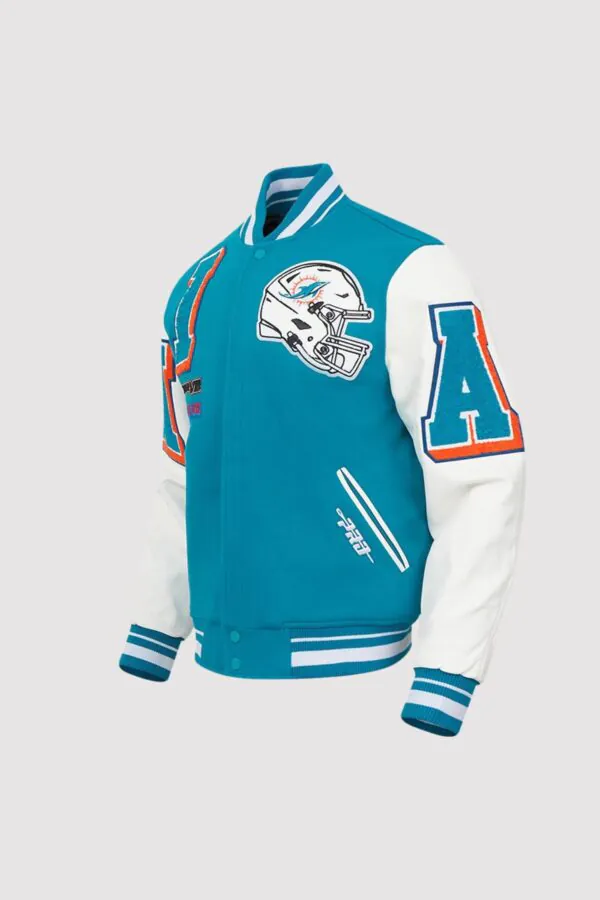 Miami Dolphins Pro Standard Mashup Varsity Jacket - Image 3