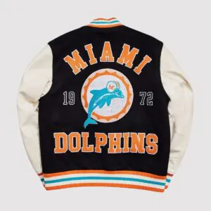 Miami Dolphins Wool and Leather Varsity Jacket