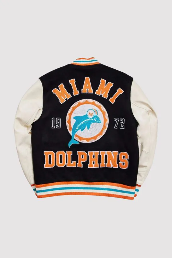 Miami Dolphins Wool and Leather Varsity Jacket