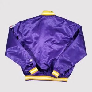 Minnesota Vikings 90s Purple Satin Bomber Jacket