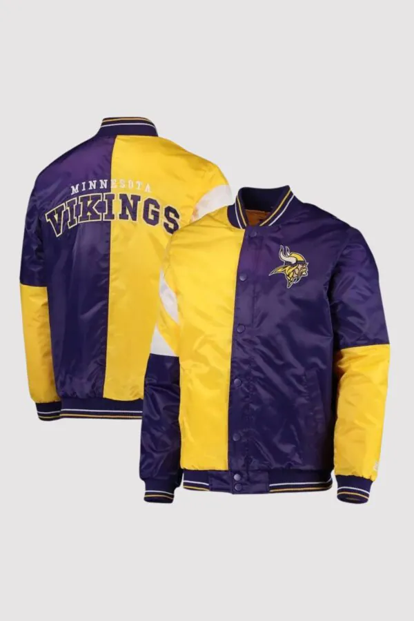 Minnesota Vikings Leader Satin Varsity Jacket