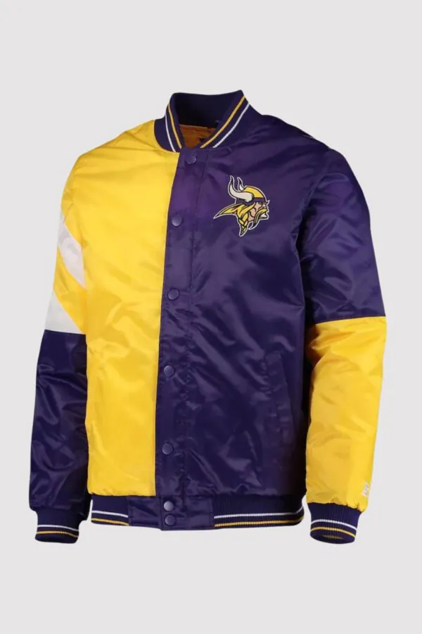 Minnesota Vikings Leader Satin Varsity Jacket