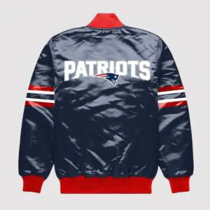 New England Patriots Button Down Navy Blue Varsity Jacket