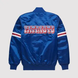 New England Patriots Starter Blue Satin Varsity Jacket