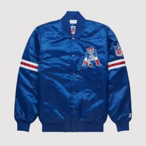 New England Patriots Starter Blue Satin Varsity Jacket