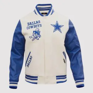 NFL Dallas Cowboys White And Blue Varsity Jacket