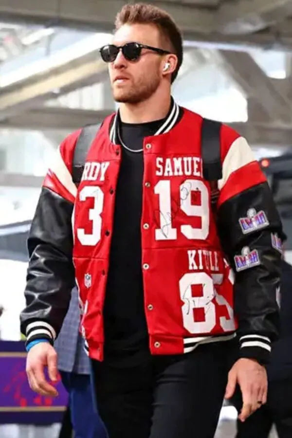 Super Bowl Lviii Kyle Juszczyk 49ers Varsity Jacket - Image 2