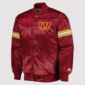 The Pick and Roll Washington Commanders Satin Varsity Jacket