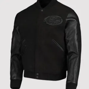 Varsity San Francisco 49ers Black Wool/Leather Jacket