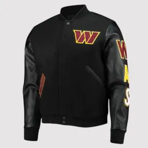 Washington Commanders Black Letterman Jacket