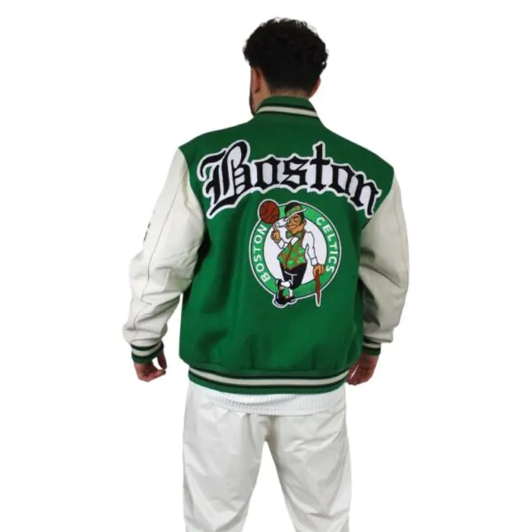 Boston Celtics Block Letter Varsity Jacket - Image 2